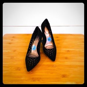 Calvin Klein Black Heels (Perforated), Size 6.5